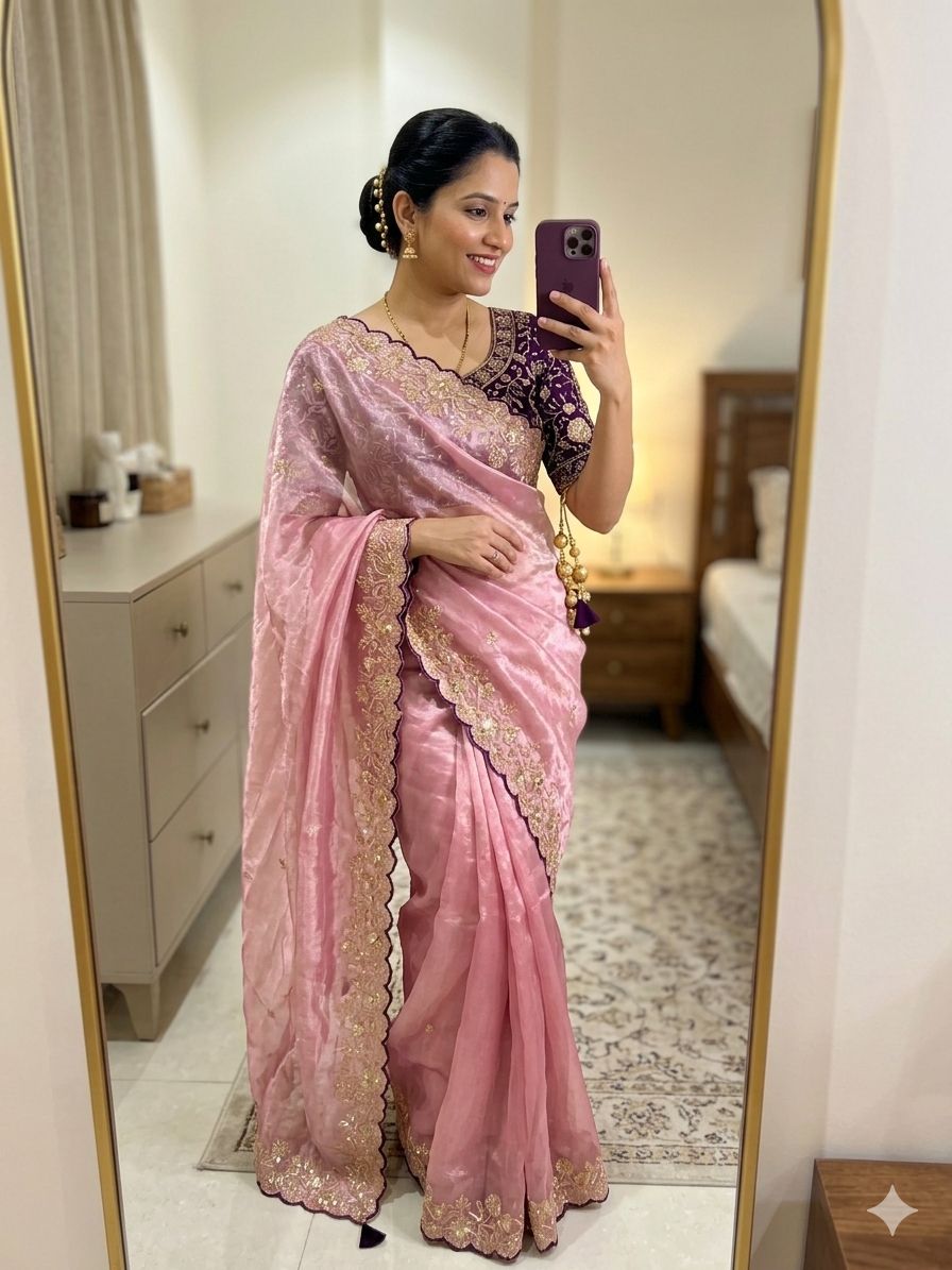 Fendy Satin Sequence Saree