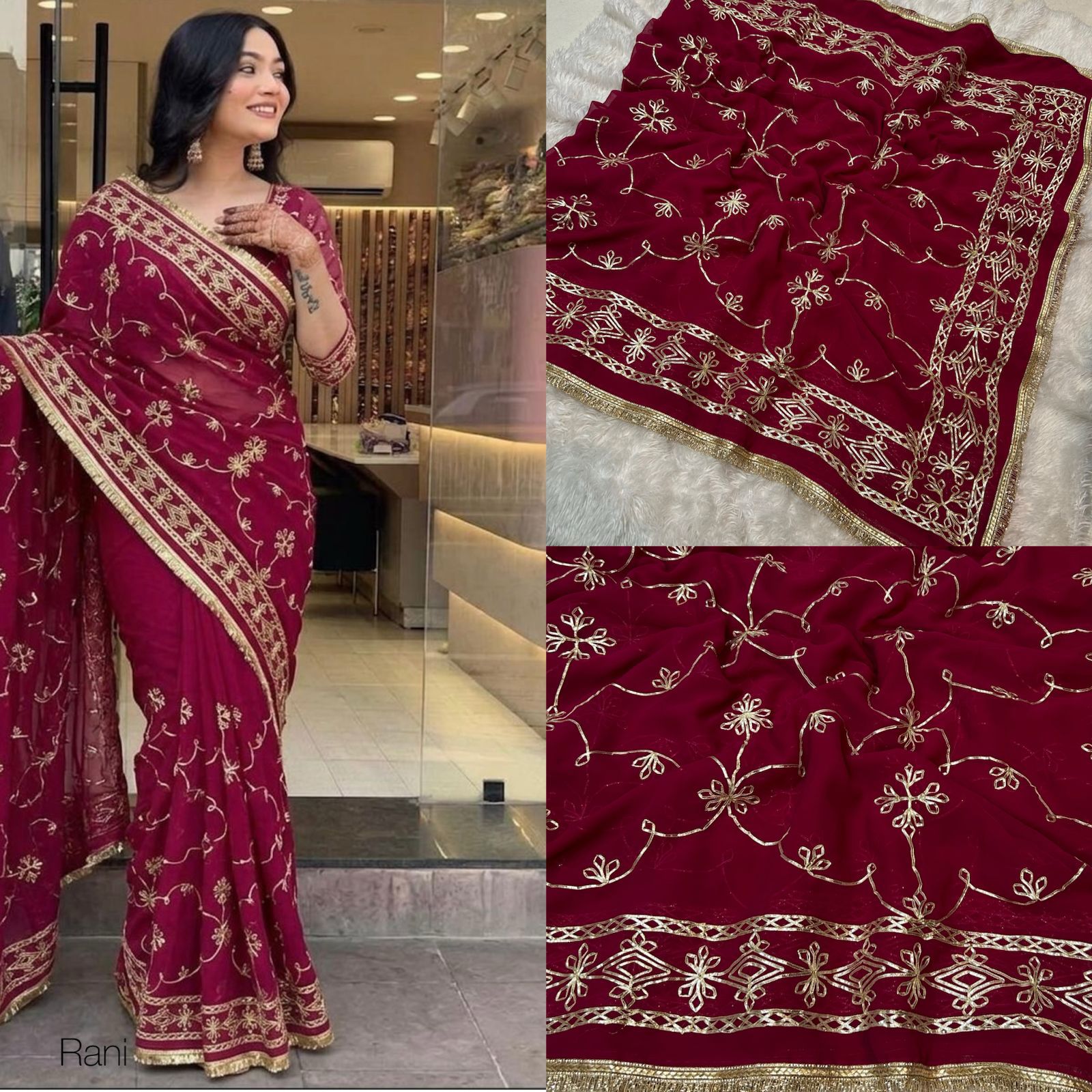 Georgette Gotal Patti Saree