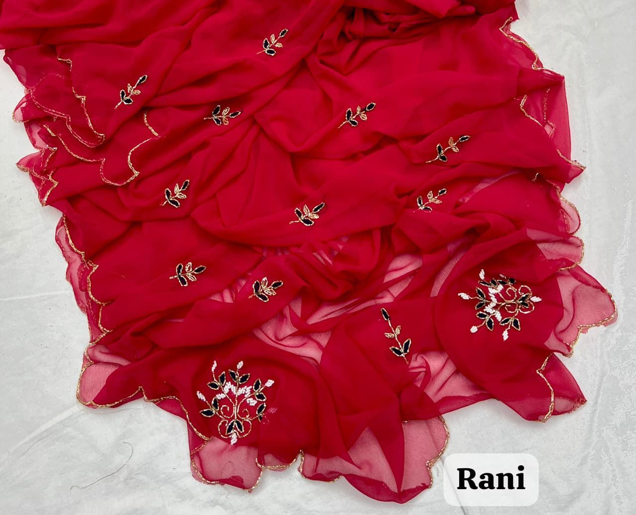 Georgette Handwork Saree