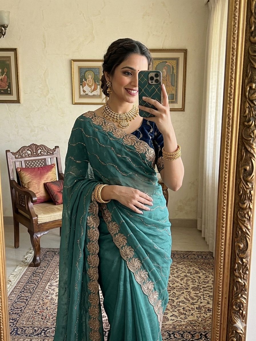 Georgette Sequence Saree