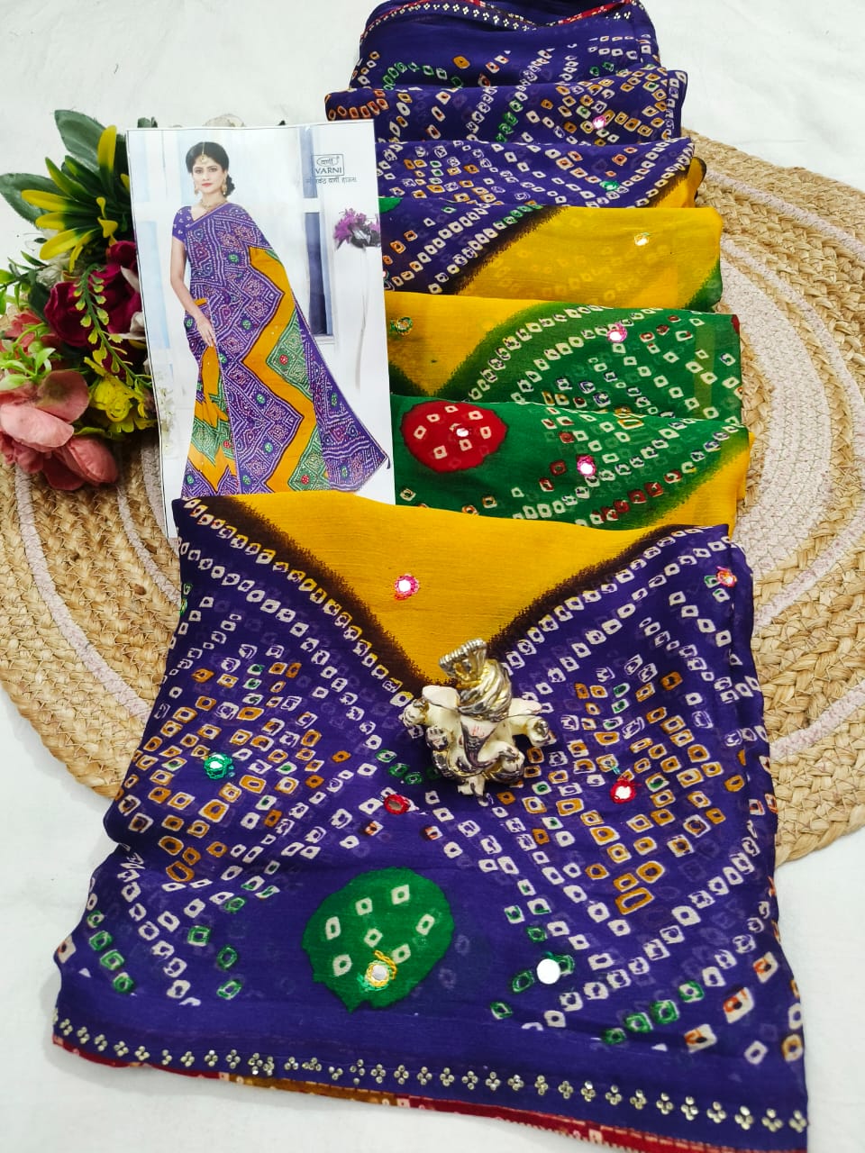 Moss Multi Georgette Saree