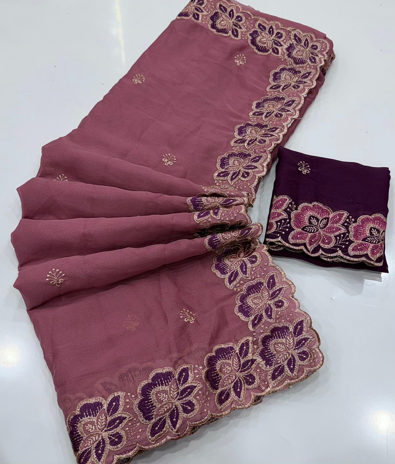 Georgette Embroidery Saree