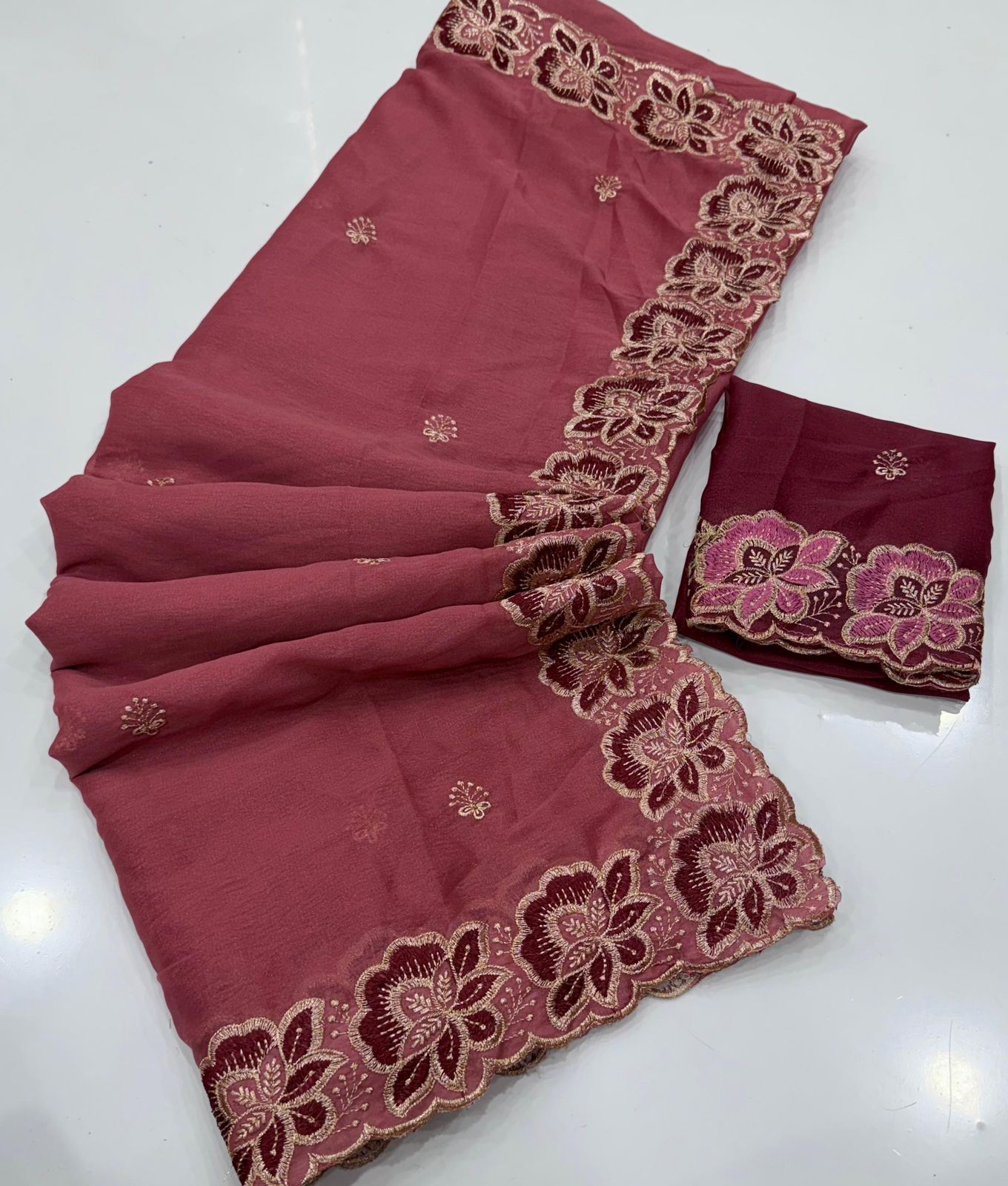 Georgette Embroidery Saree