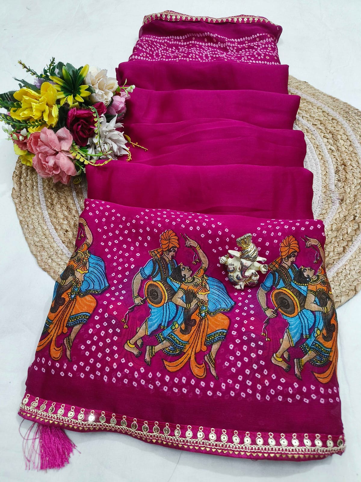 Classic Bandhani Georgette Saree