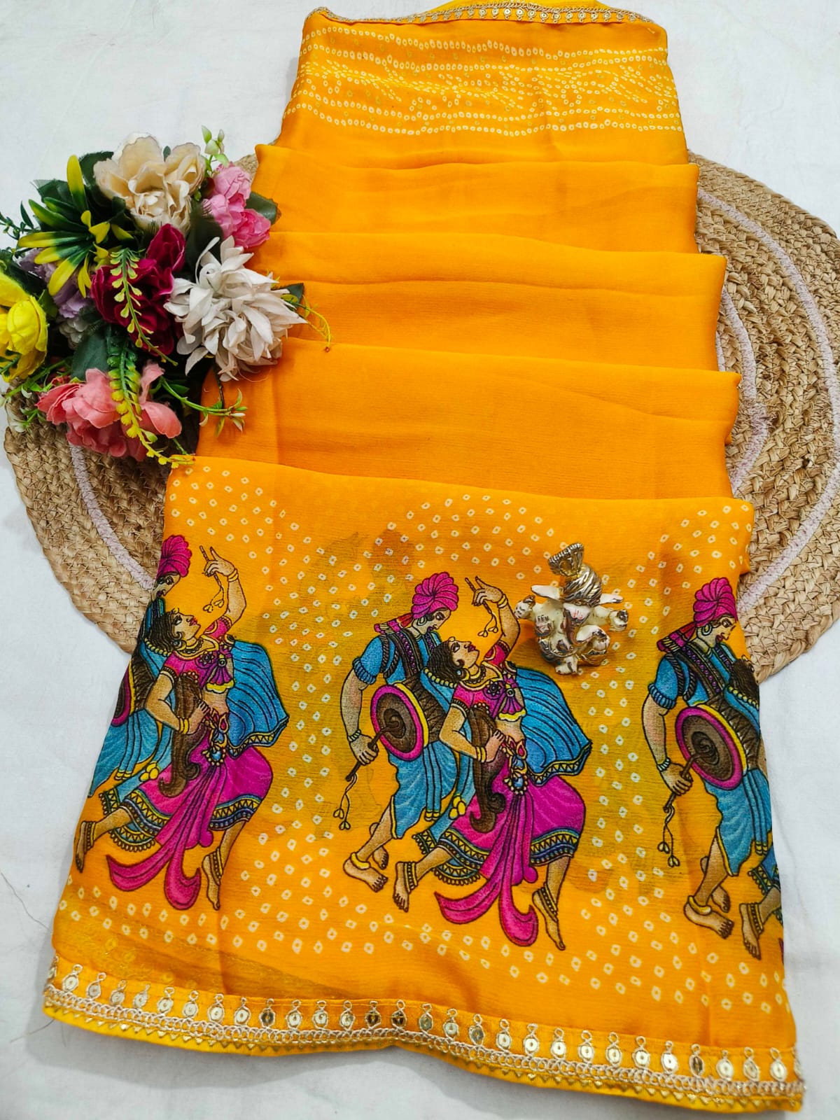 Classic Bandhani Georgette Saree