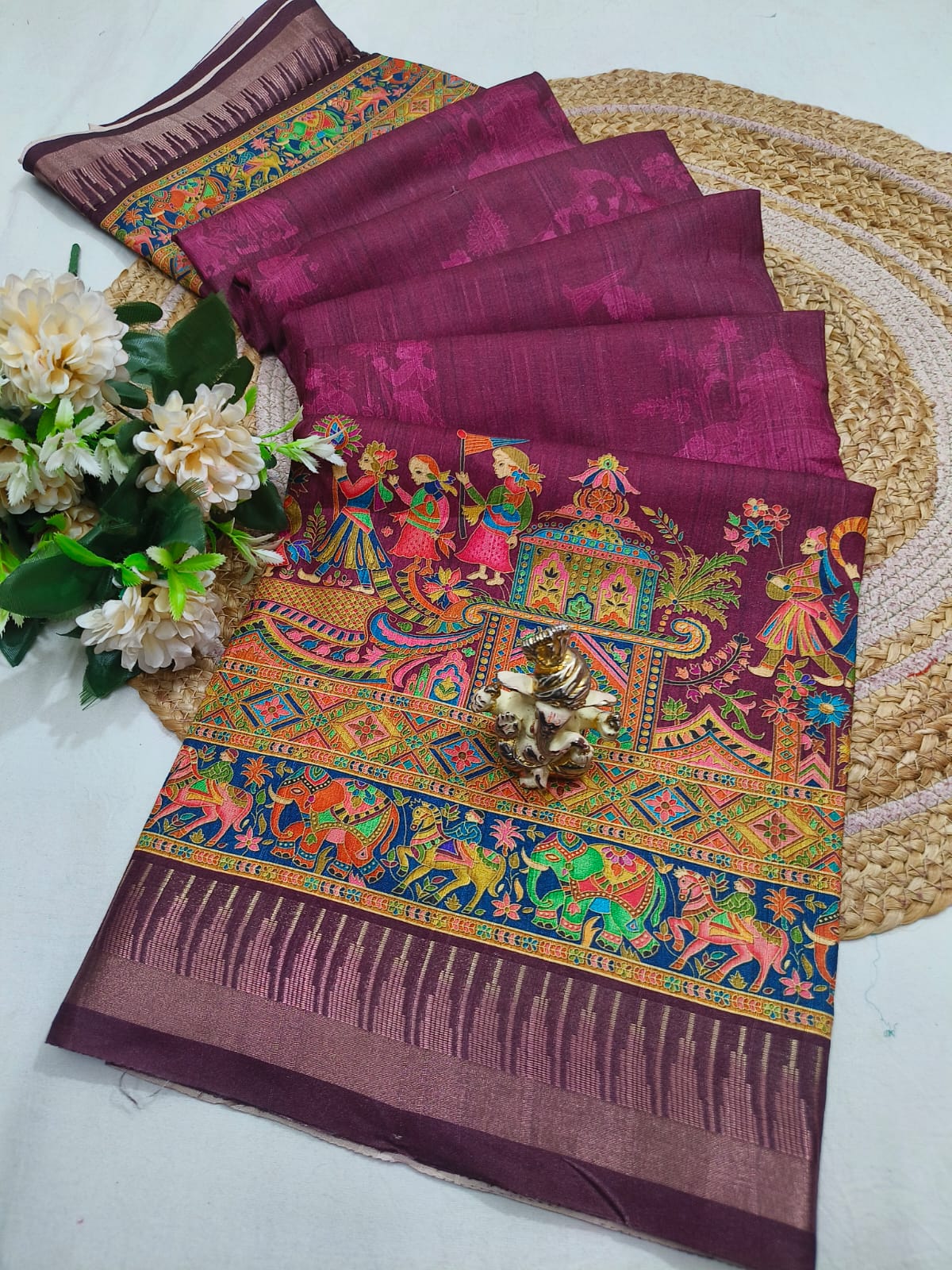 Digital Print Silk Saree