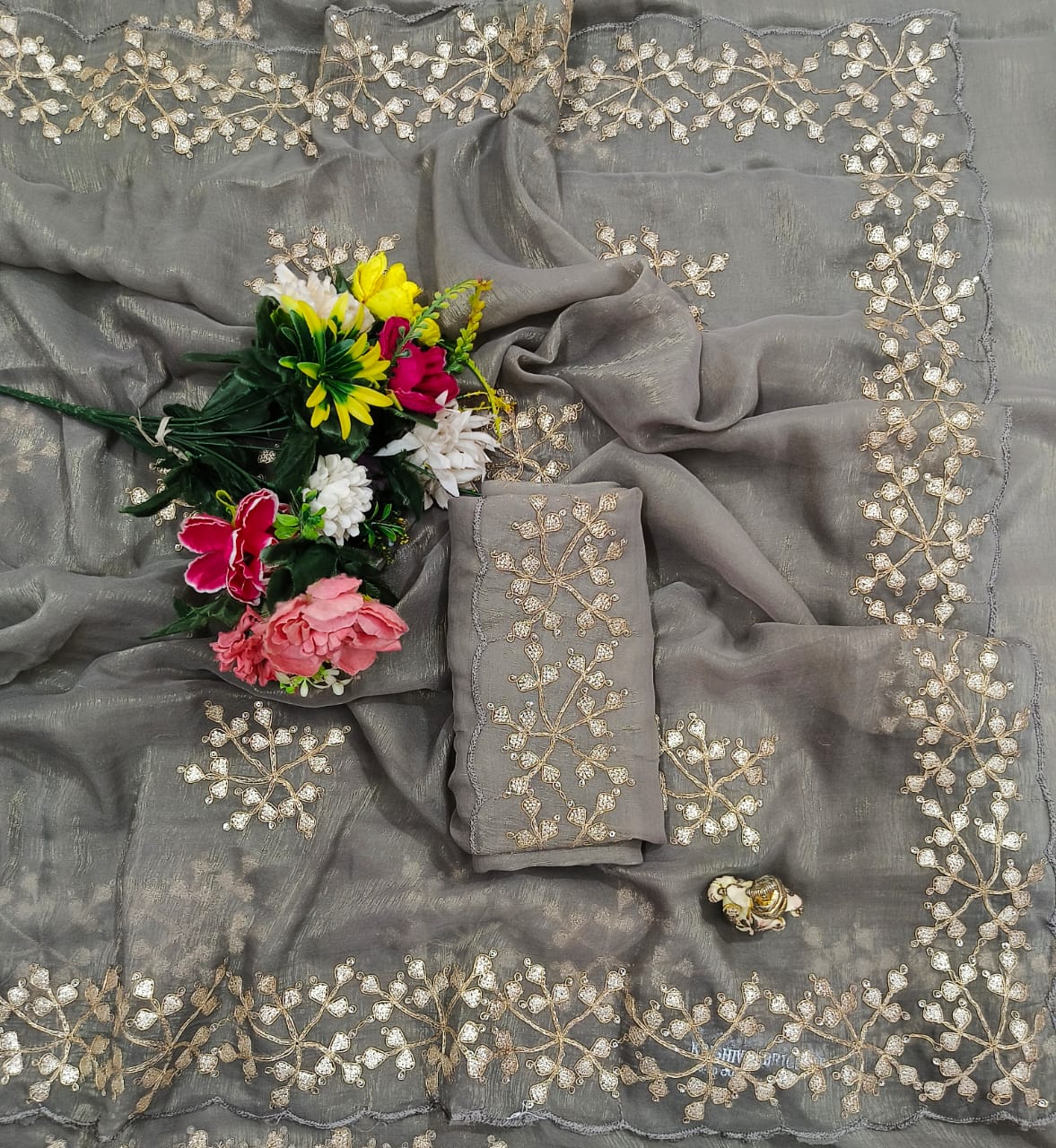 Malbari Chiffon Designer Saree