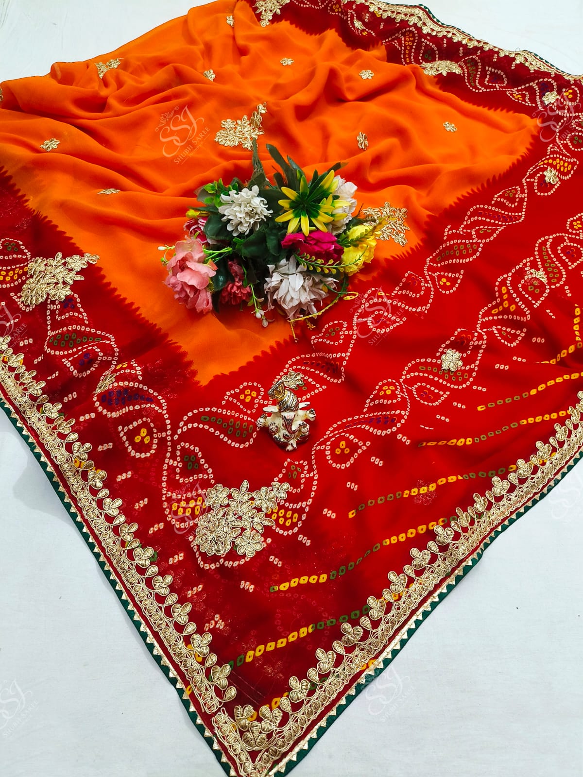 Georgette Bandhani Saree