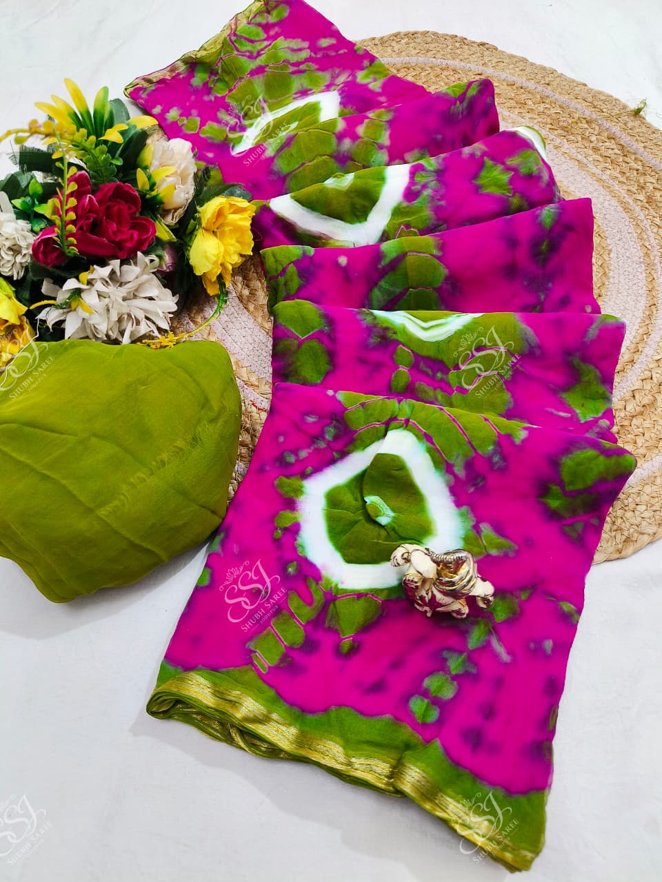 Chiffon Shibori Saree
