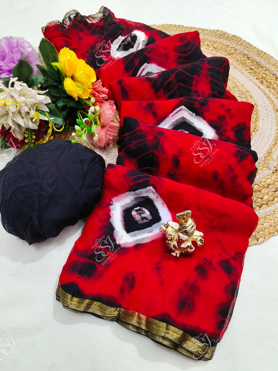 Chiffon Shibori Saree