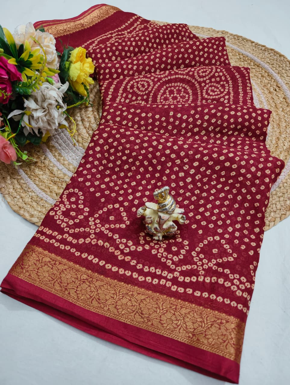 Moss Georgette Saree