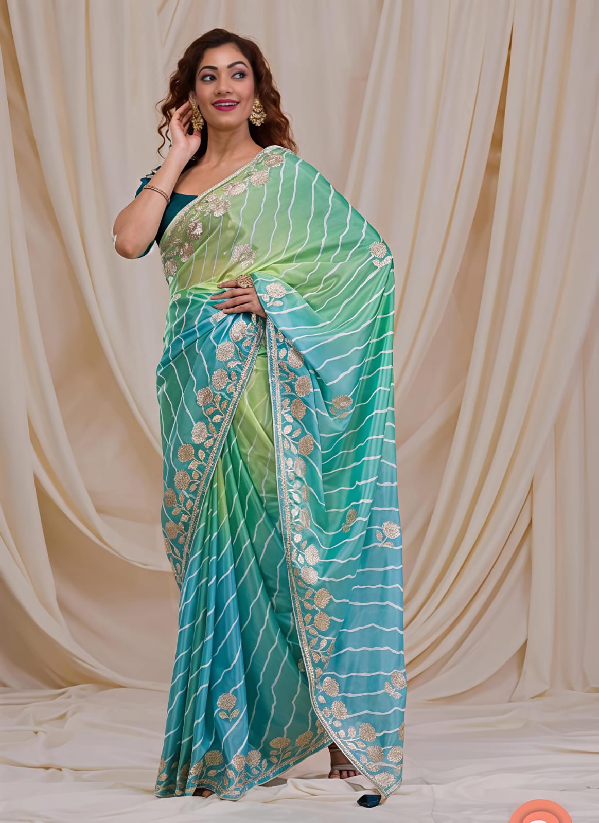 Chinon Lehariya Saree