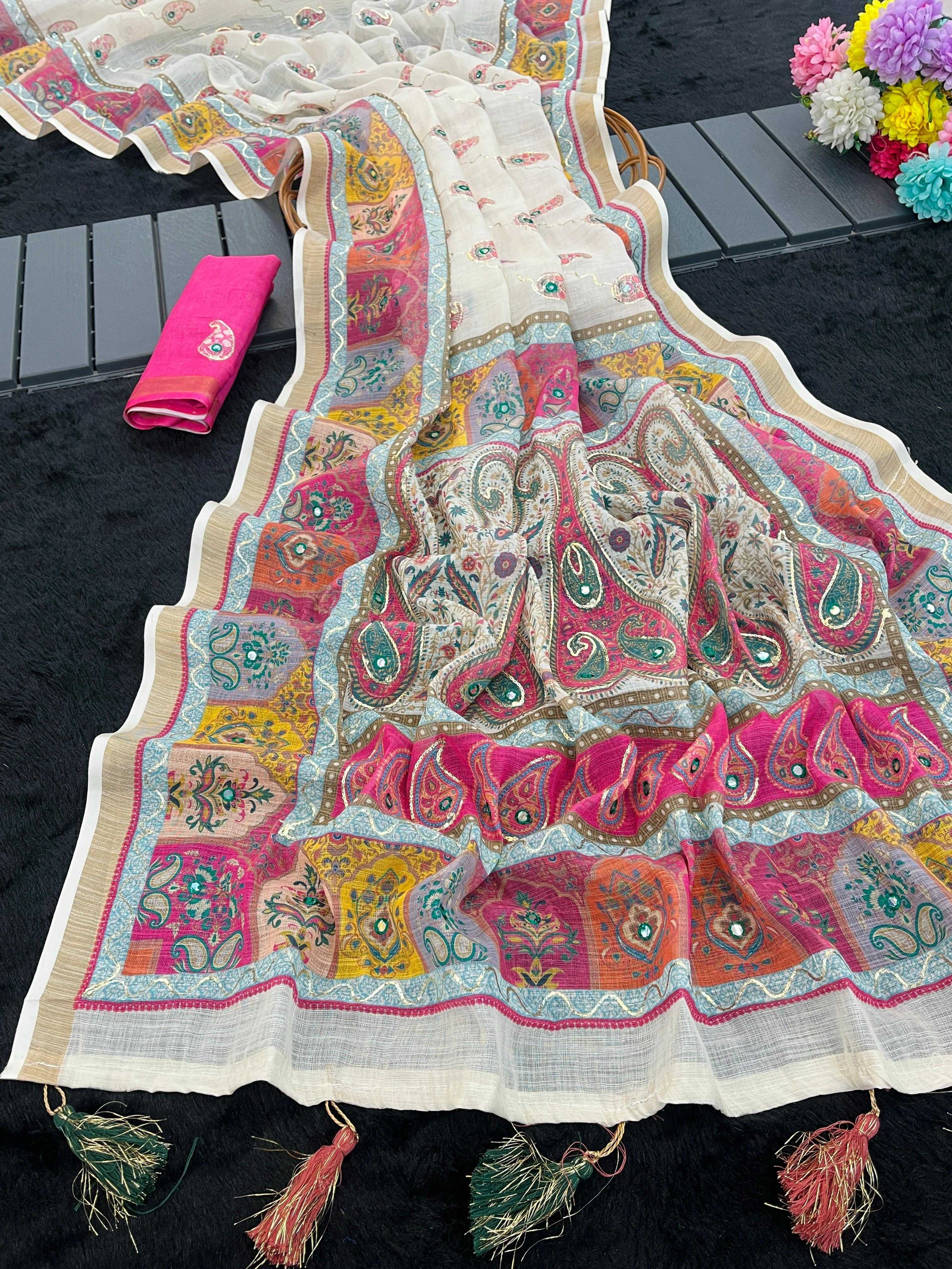 Linen Printed Saree