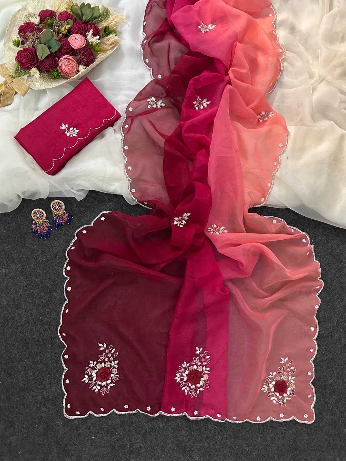 Shubh Sarees - Organza Designer Saree