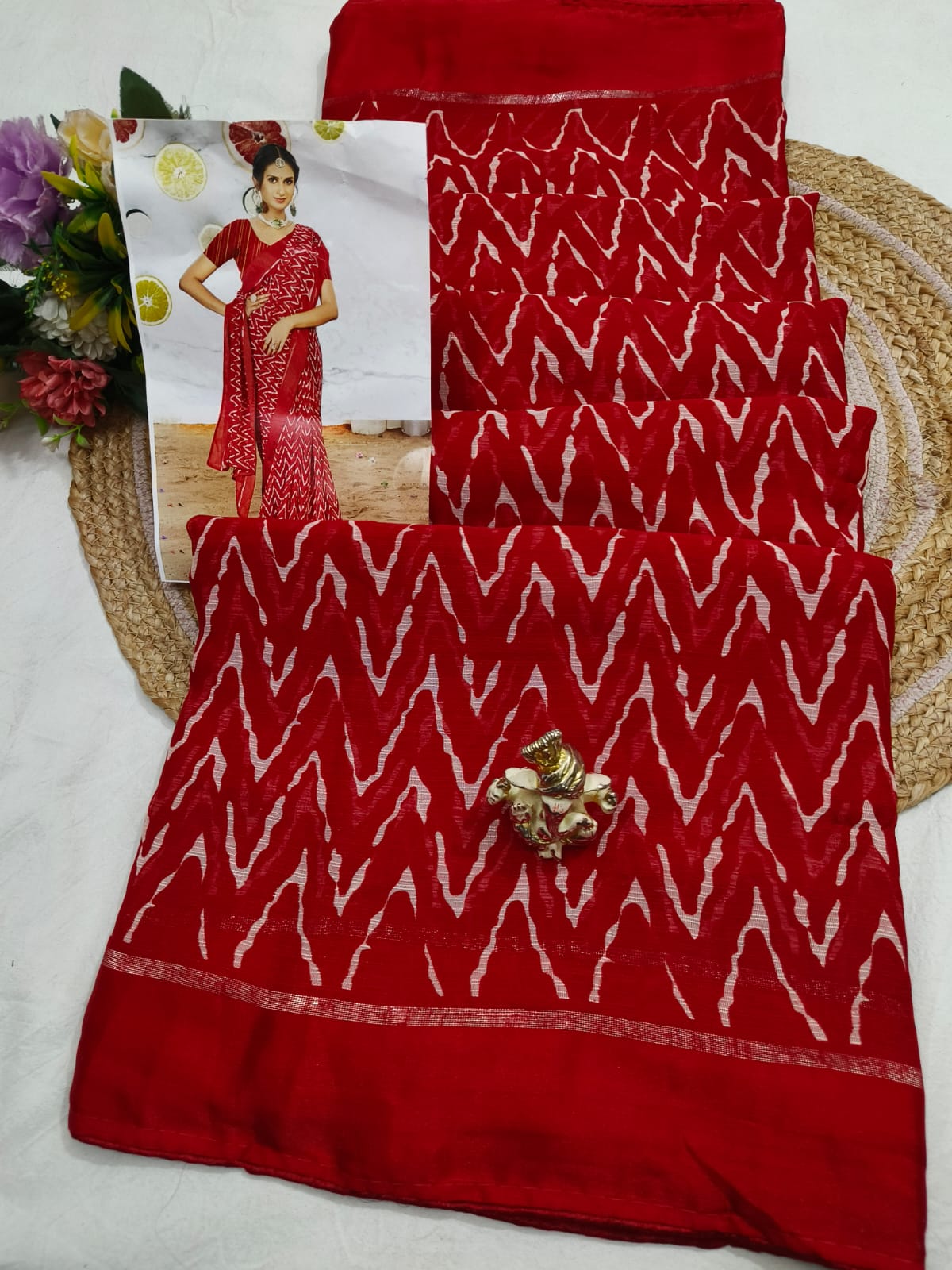 Shubh Sarees - Cosmos Bandhej Saree