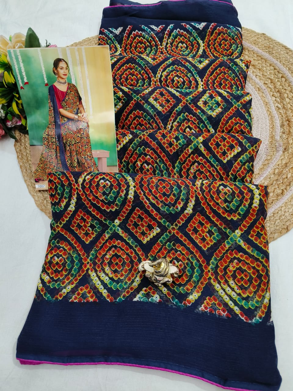 Georgette Bandhej Saree