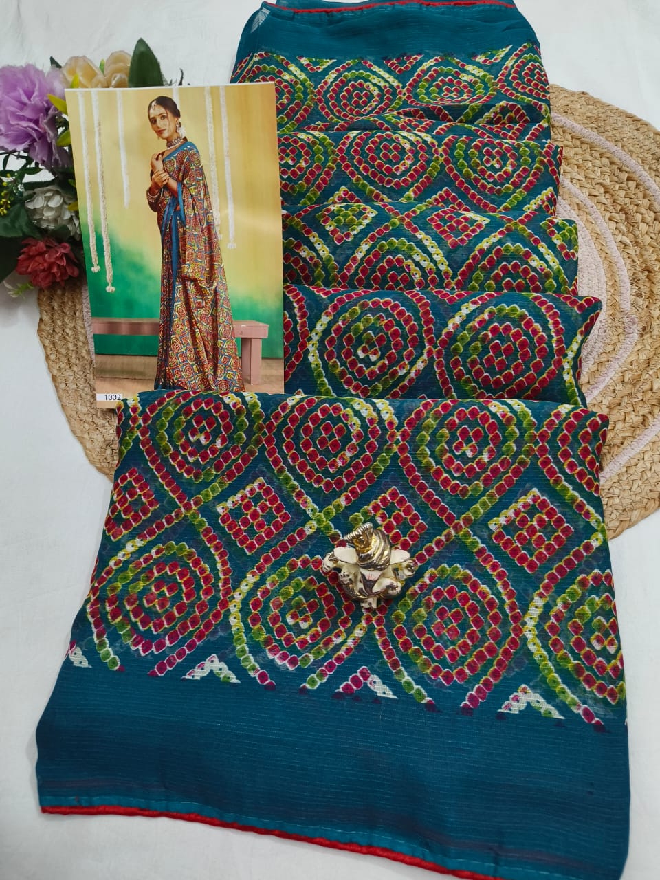Georgette Bandhej Saree