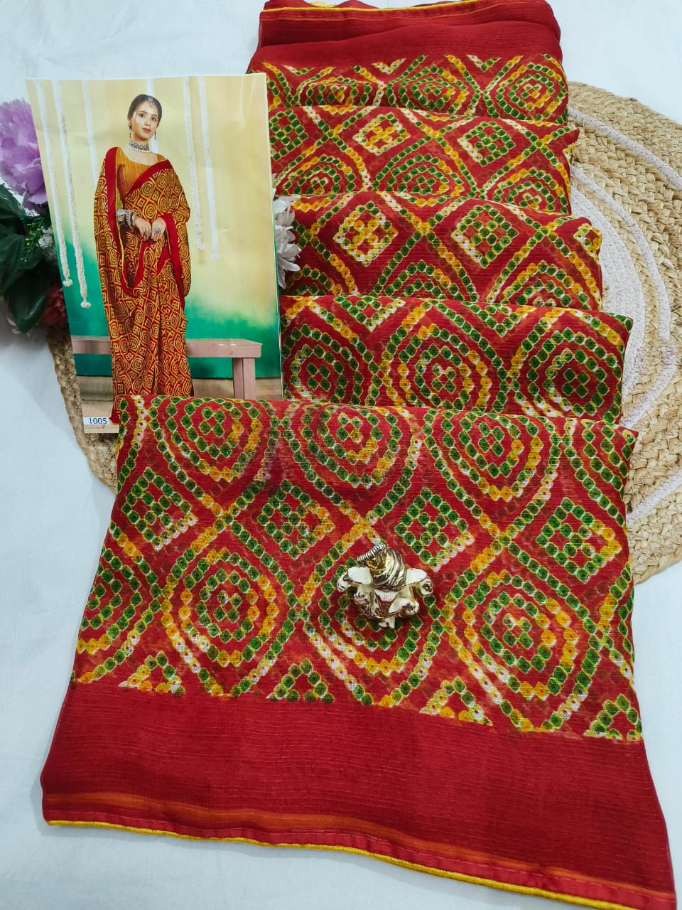 Georgette Bandhej Saree