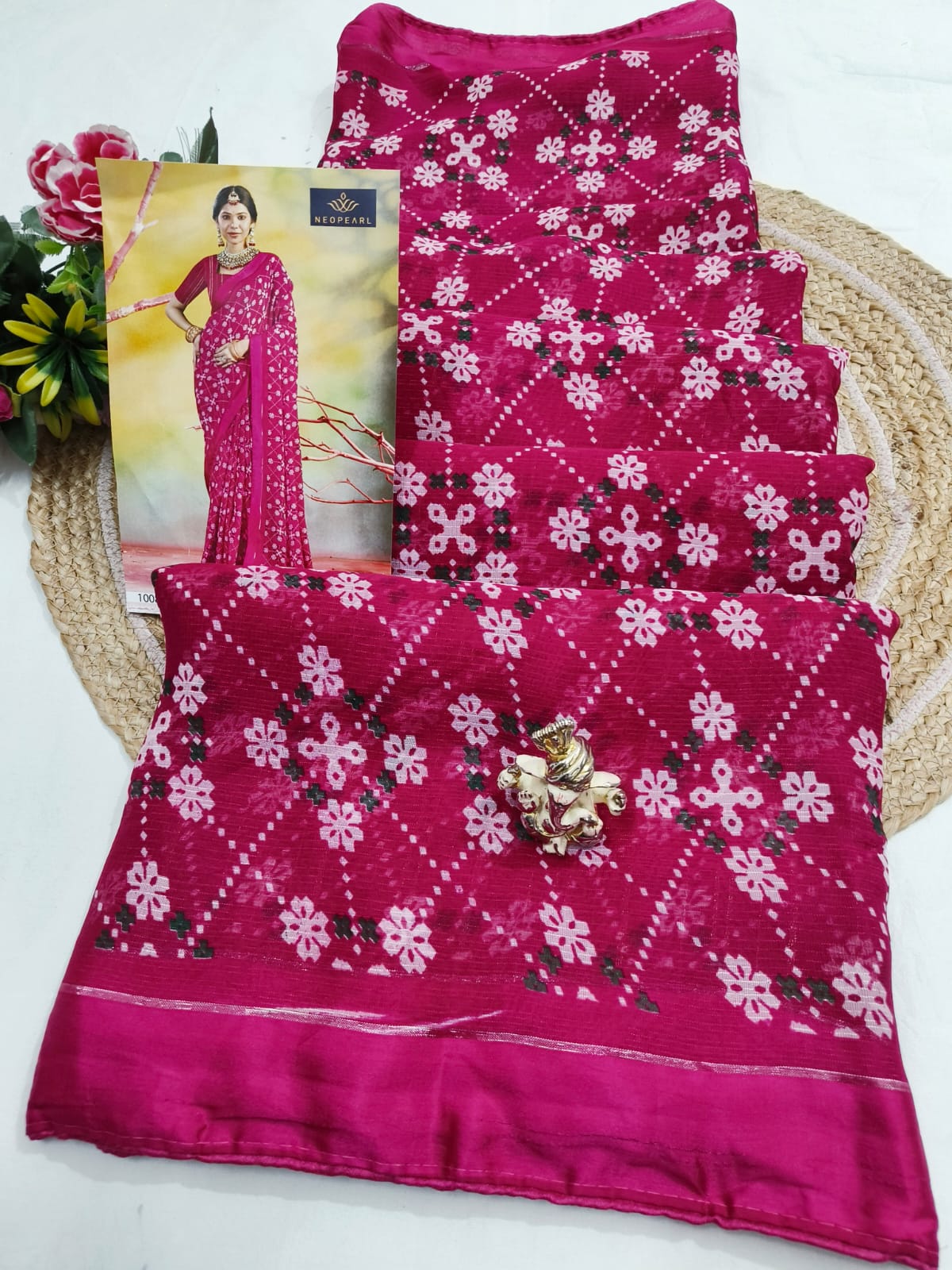 Cosmos Bandhej Saree