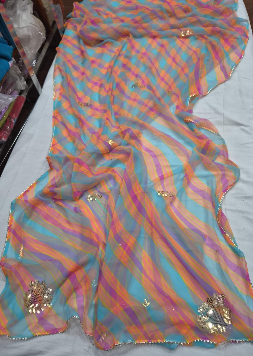 Shubh Sarees - Lehriya Handwork Saree