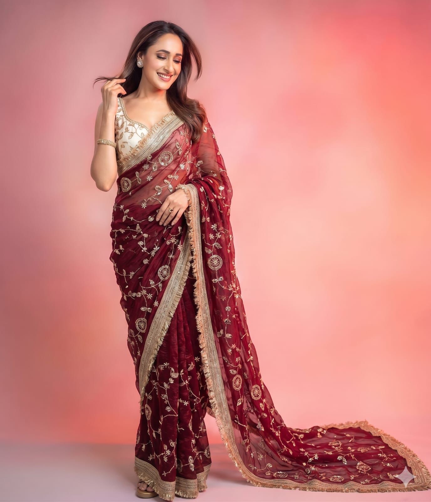 Satin Sequence Saree