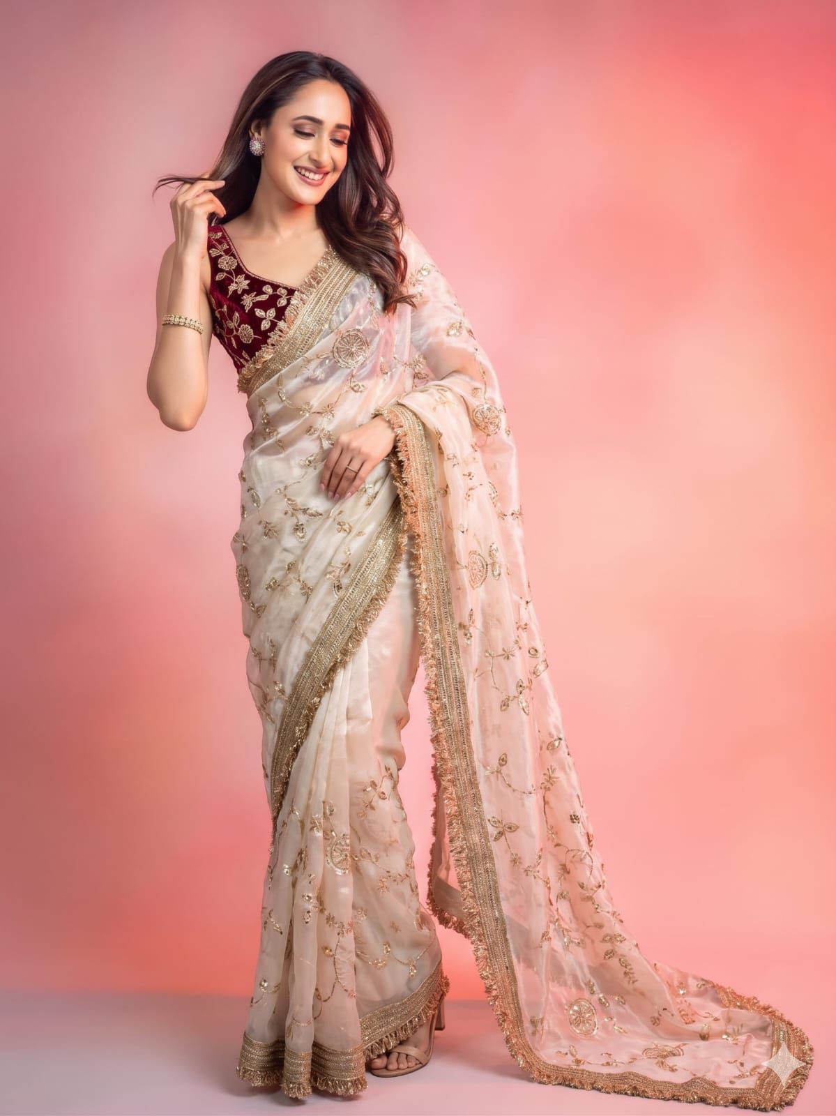 Satin Sequence Saree