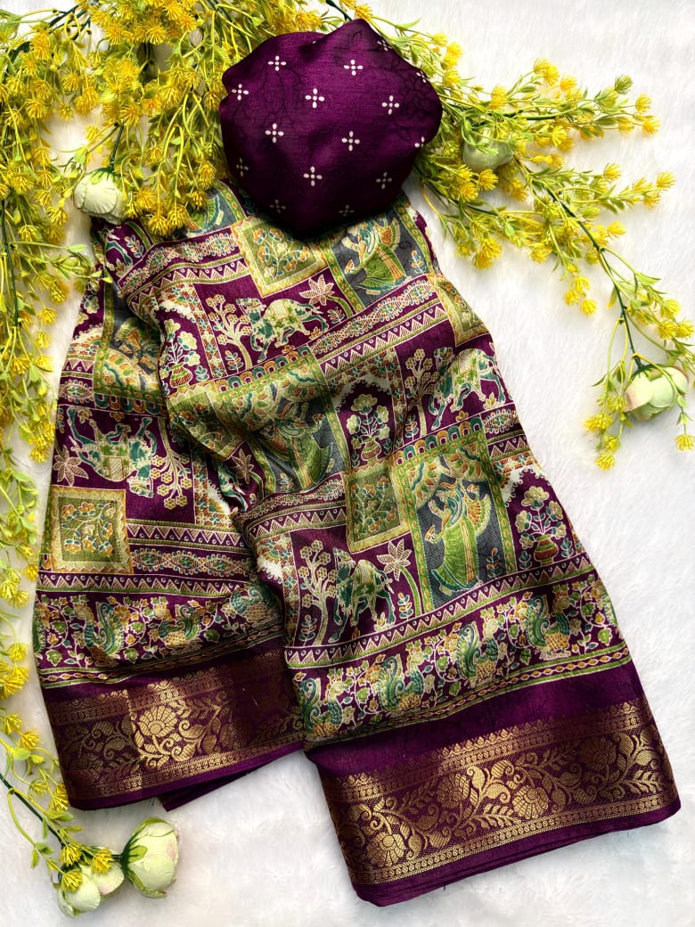 Ajrakh Georgette Saree