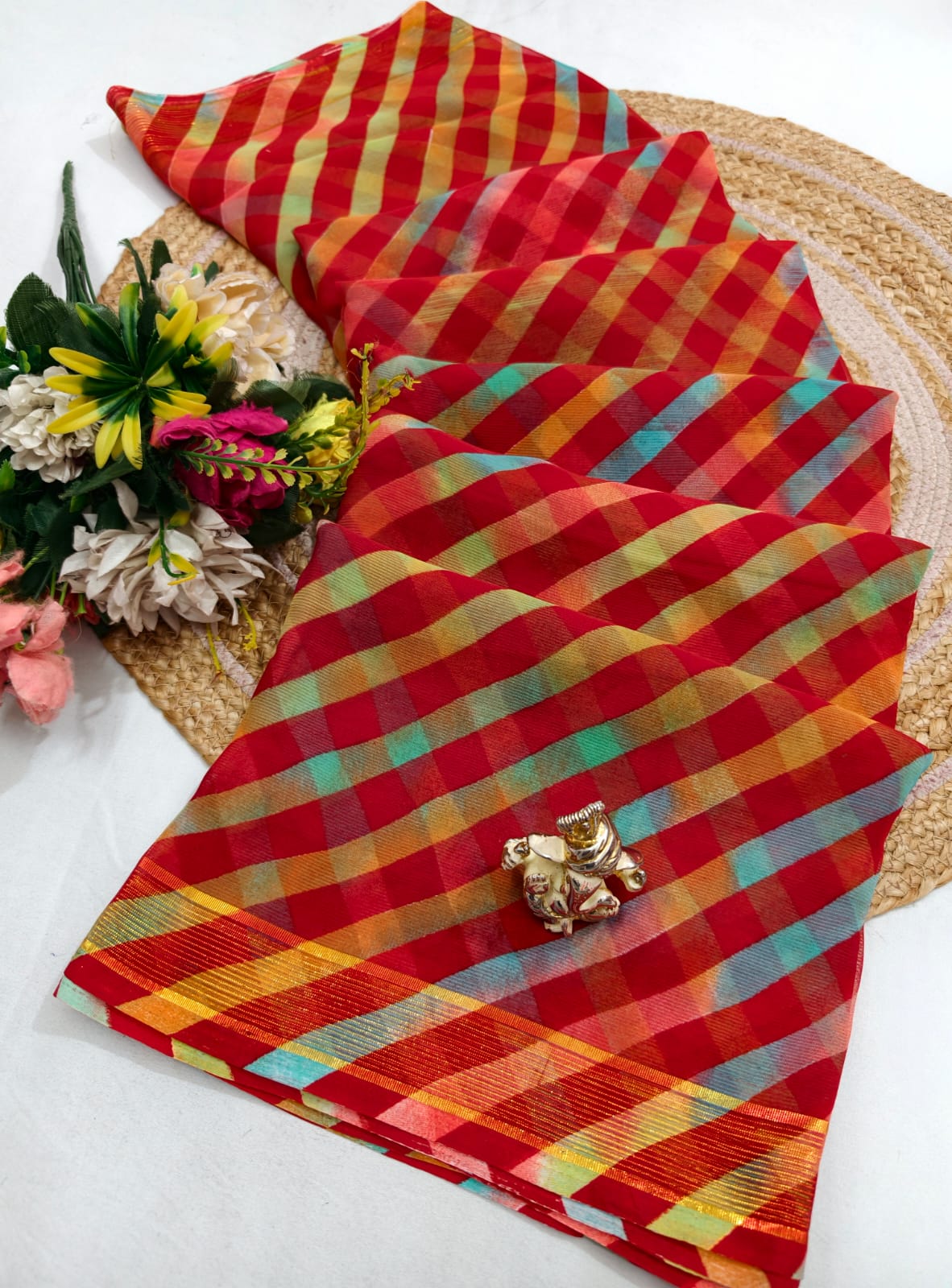 Leheriya Border Saree