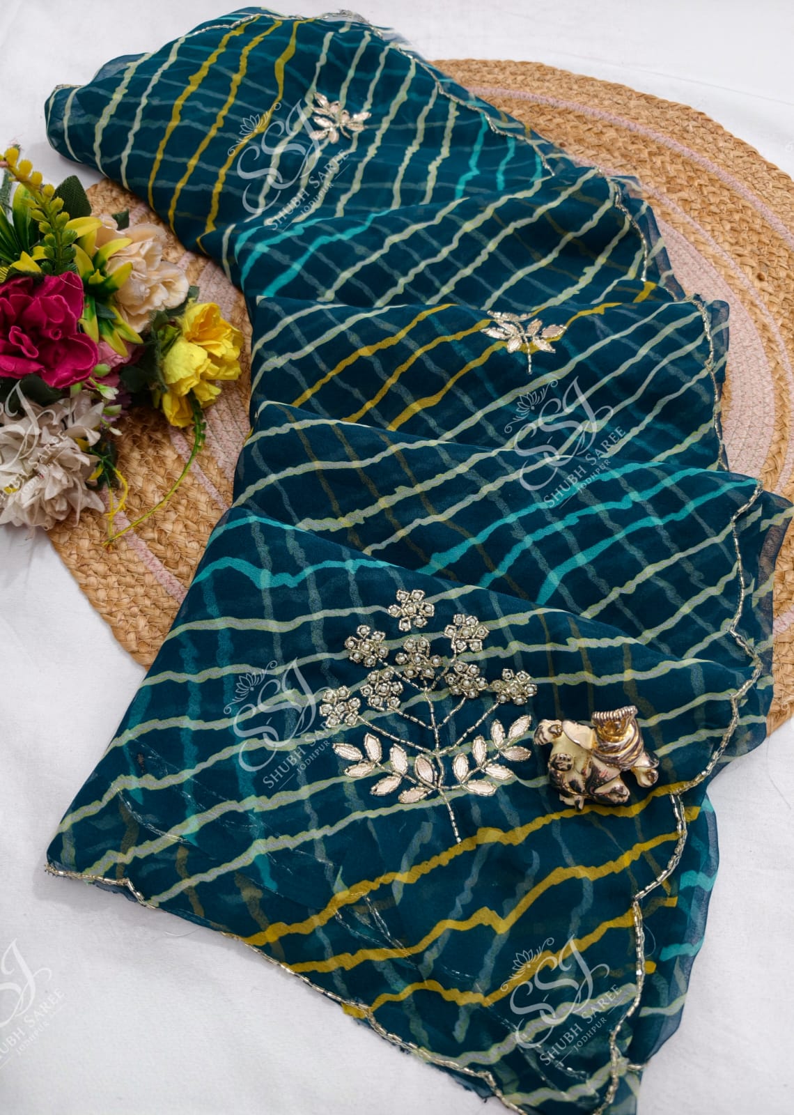Lehariya Handwork Saree