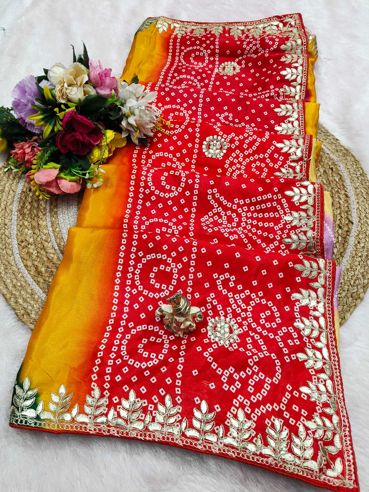 Bandhej Silk Saree