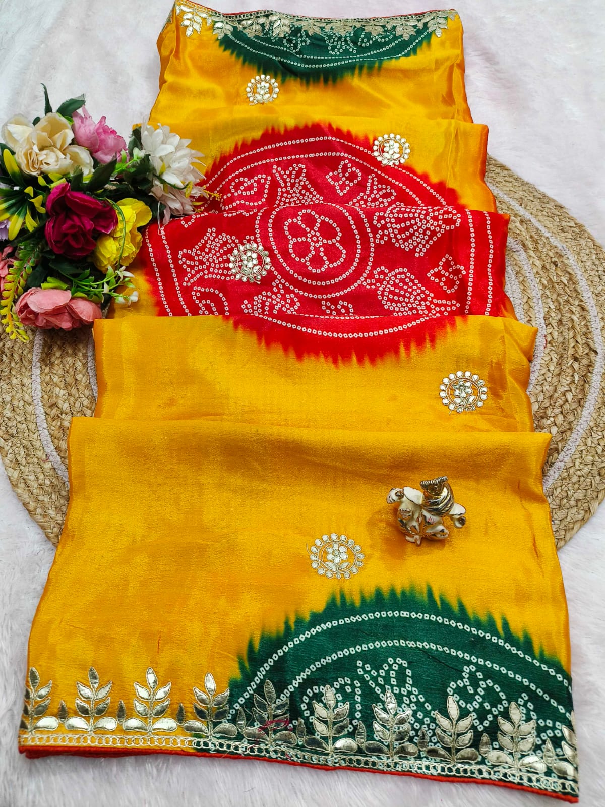 Bandhej Silk Saree