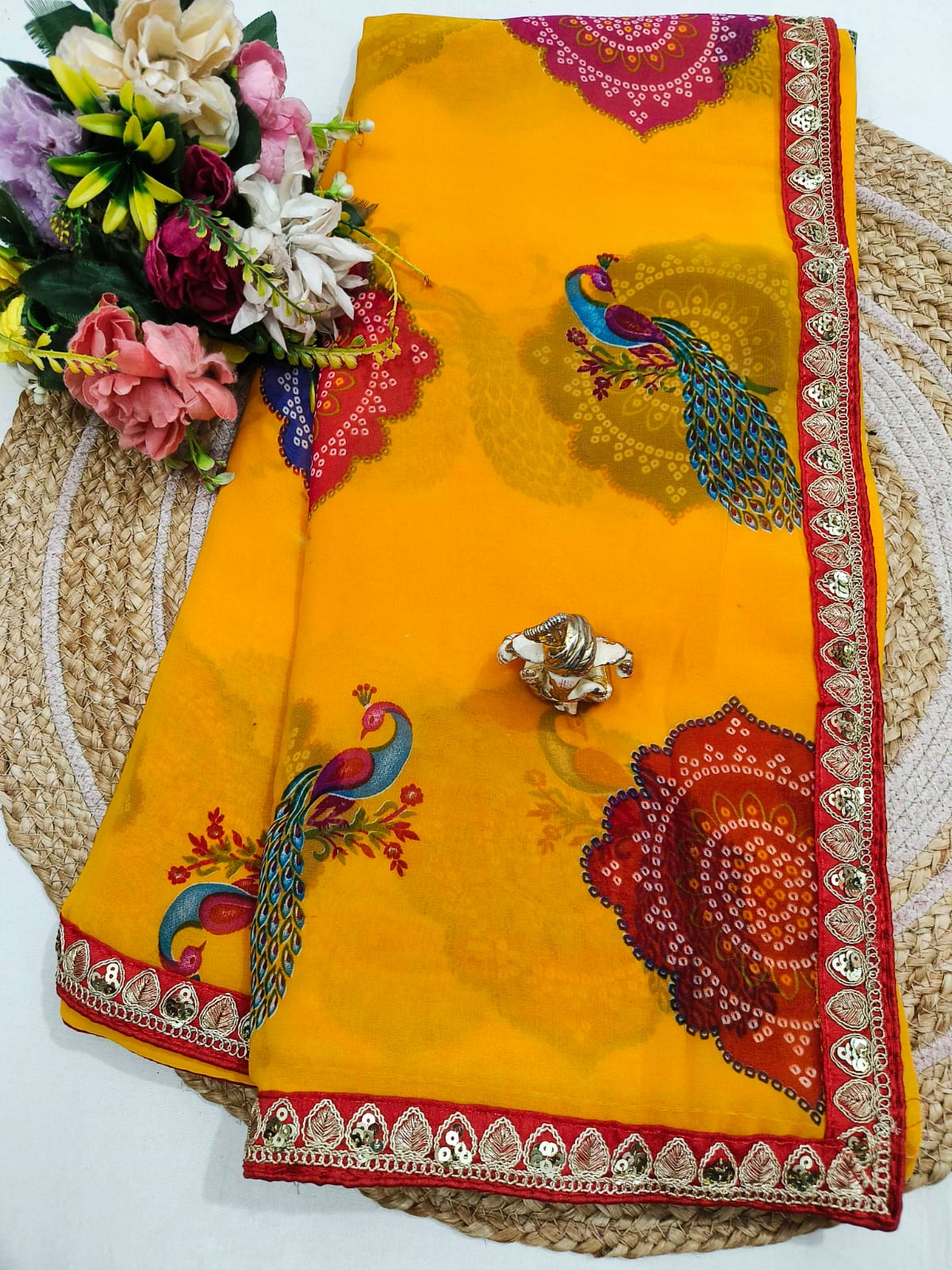 Bandhani Georgette Saree