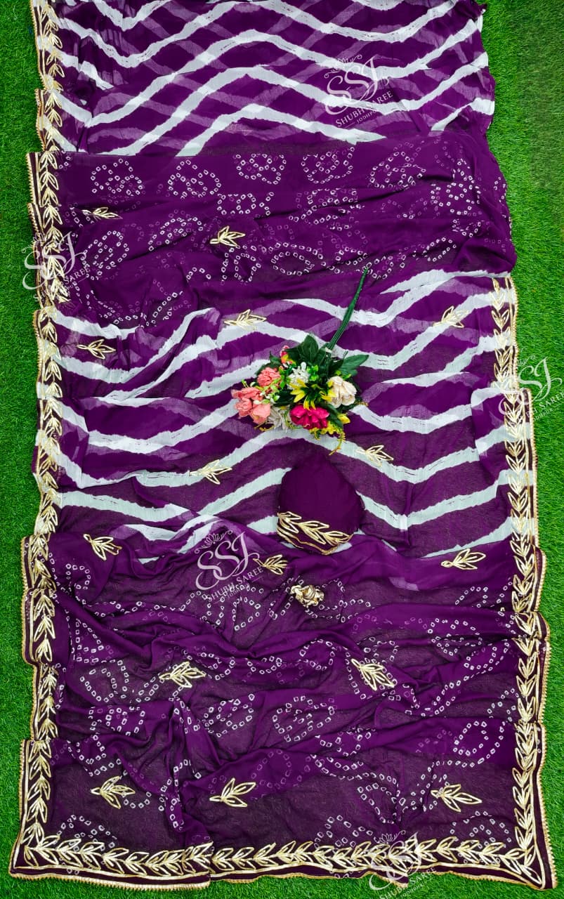 Bandhej Lehariya Saree