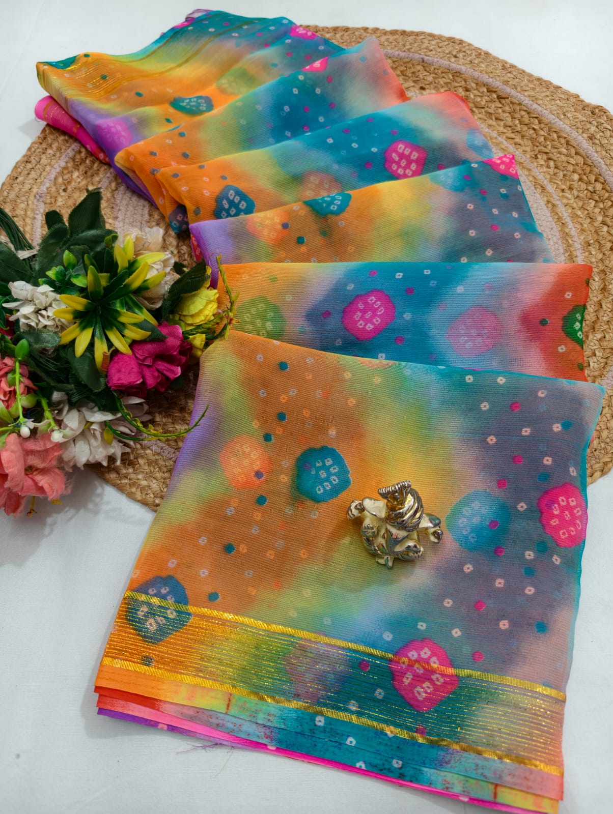 Shubh Sarees - Lehariya Border Saree