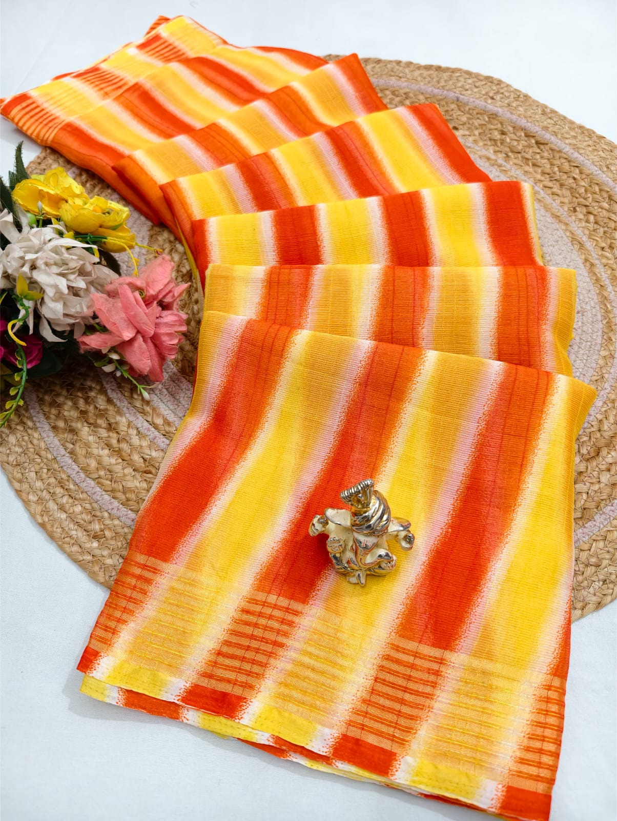 Shubh Sarees - Lehariya Border Saree