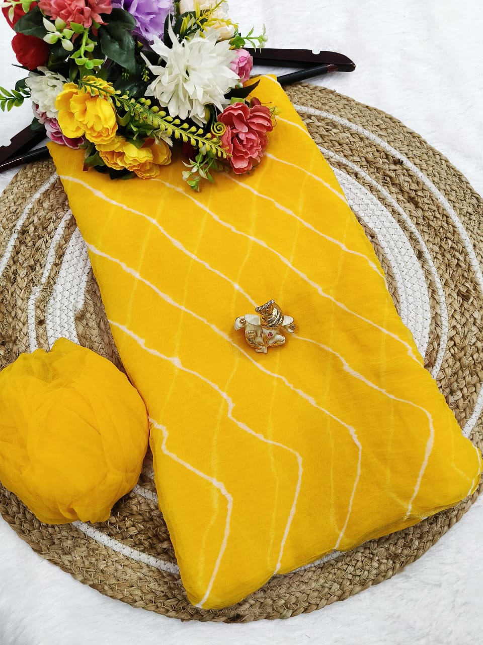 Shubh Sarees - Georgette Gota Work Saree