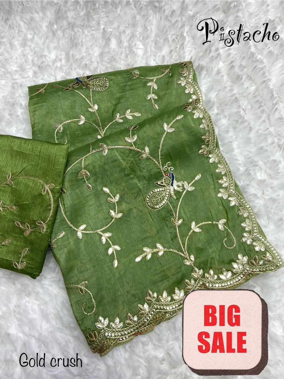 Shubh Sarees - Gold Crush Gota Saree