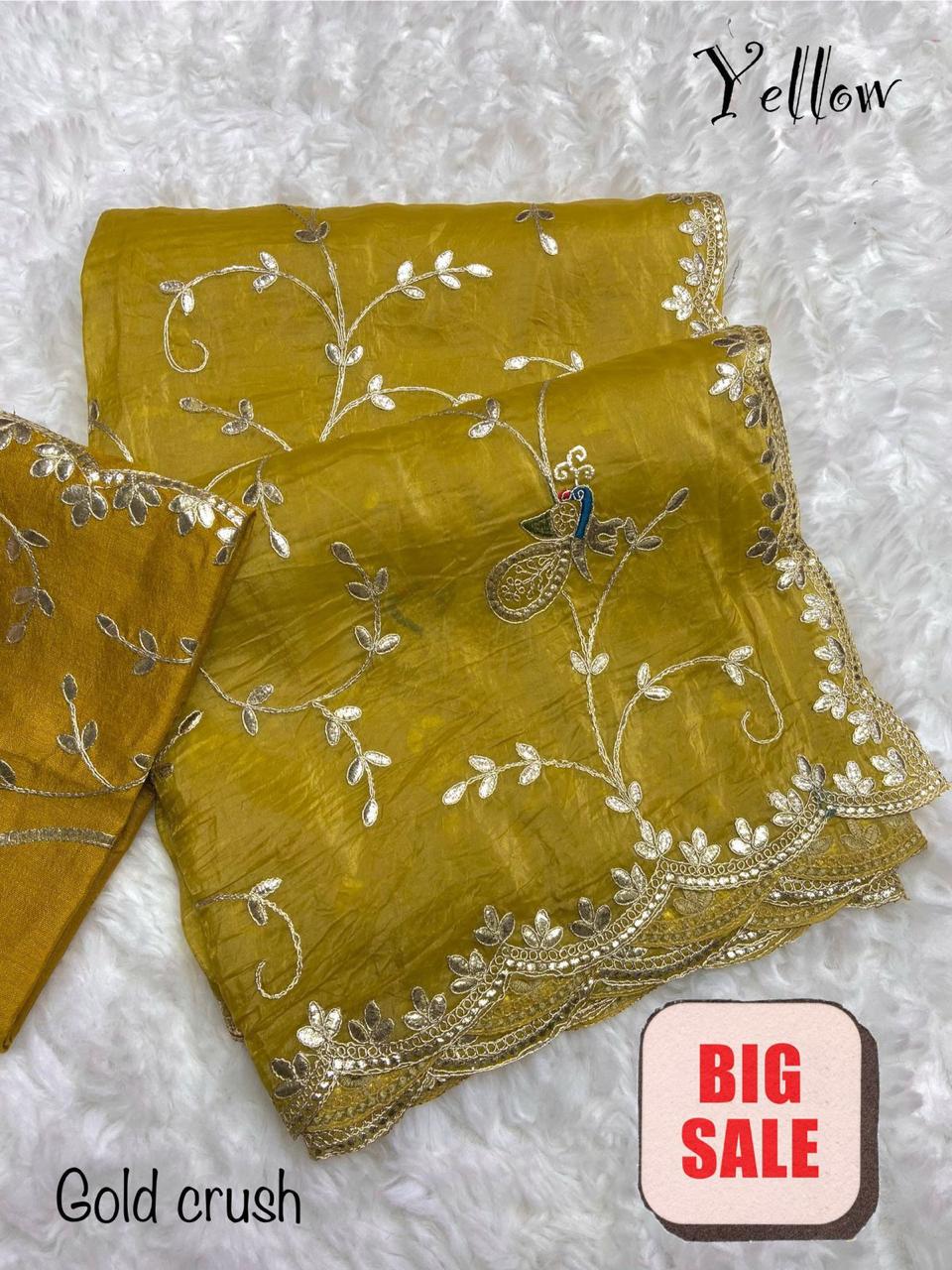 Shubh Sarees - Gold Crush Gota Saree