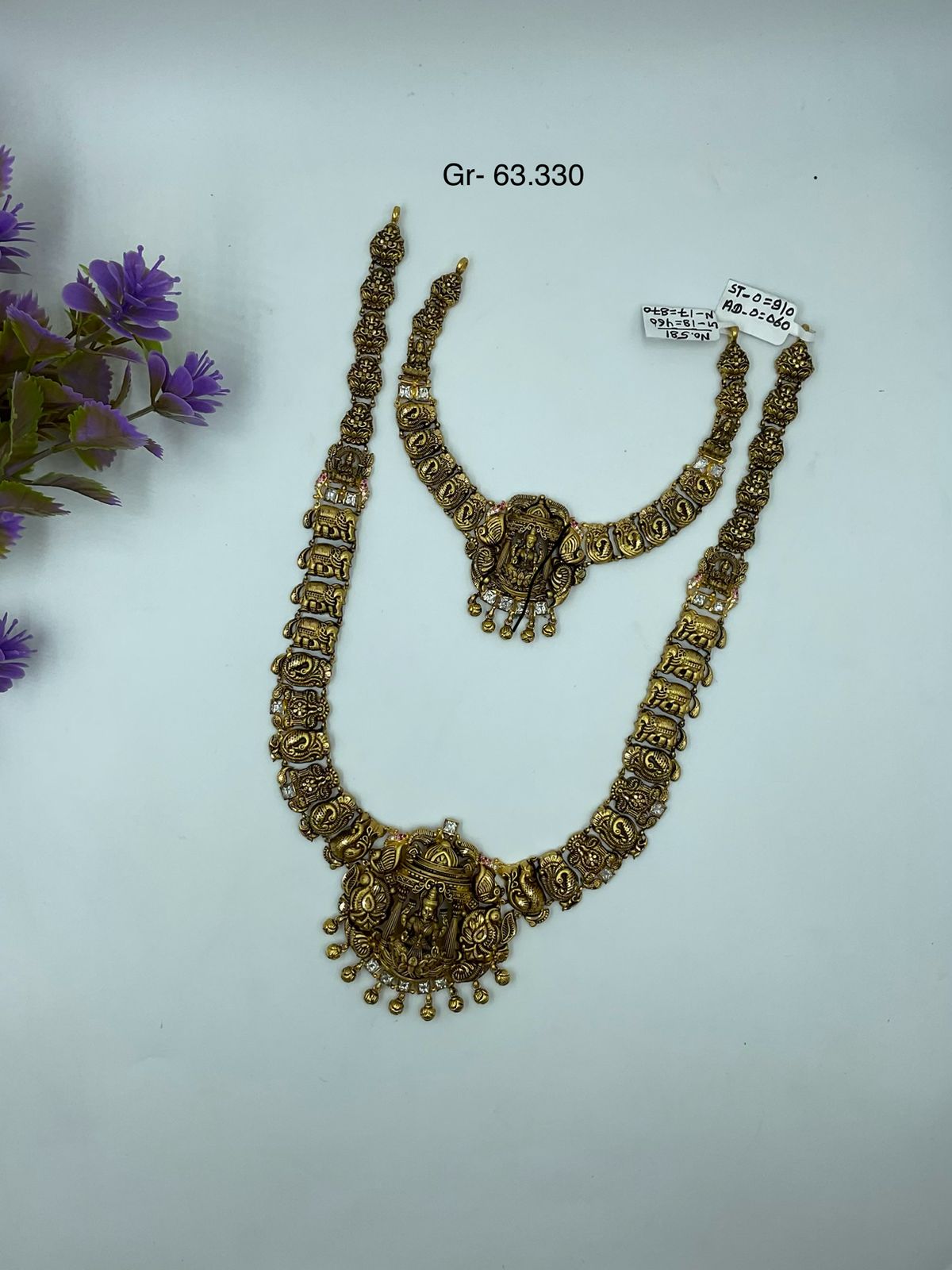 Solanki Jewellers - Temple Gold Lakshmi Haaram