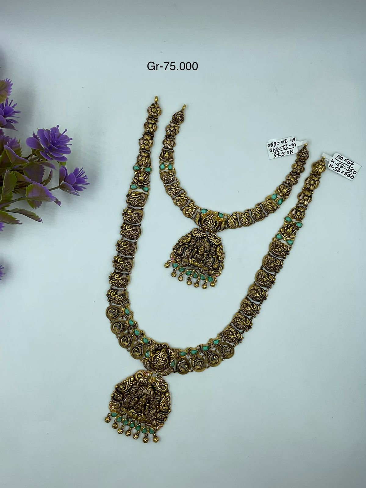 Solanki Jewellers - Temple Gold Lakshmi Haaram