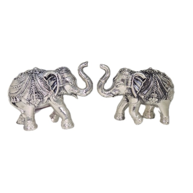 999 Silver 'Gaja' Pair on Wood