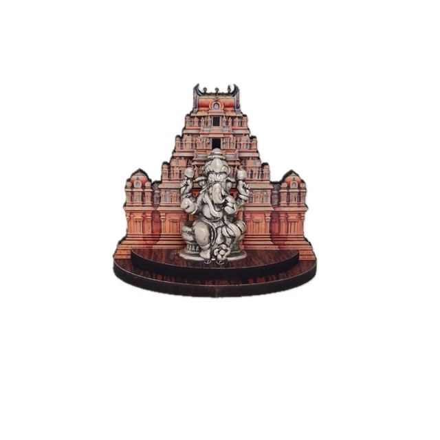 999 Silver Ganesha Idol on Temple Base