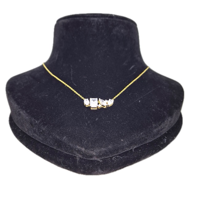 Suraj Bhan Jewellery Hub - Elegant Silver Gold-Plated Pendant Necklace