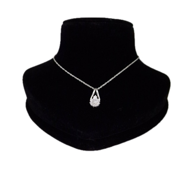 Suraj Bhan Jewellery Hub - Silver 'Teardrop Sparkle' Pendant Necklace