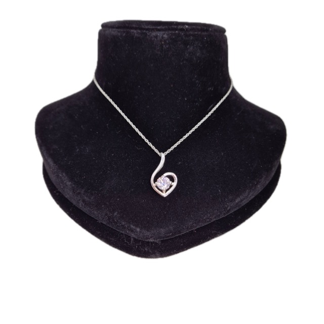 Suraj Bhan Jewellery Hub - 92.5 Silver Heart Pendant Necklace