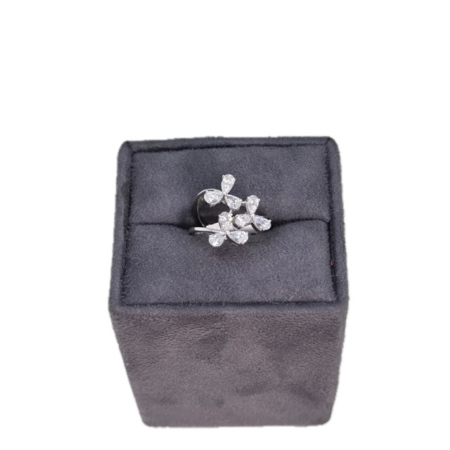 Suraj Bhan Jewellery Hub - Silver CZ Flower Ring