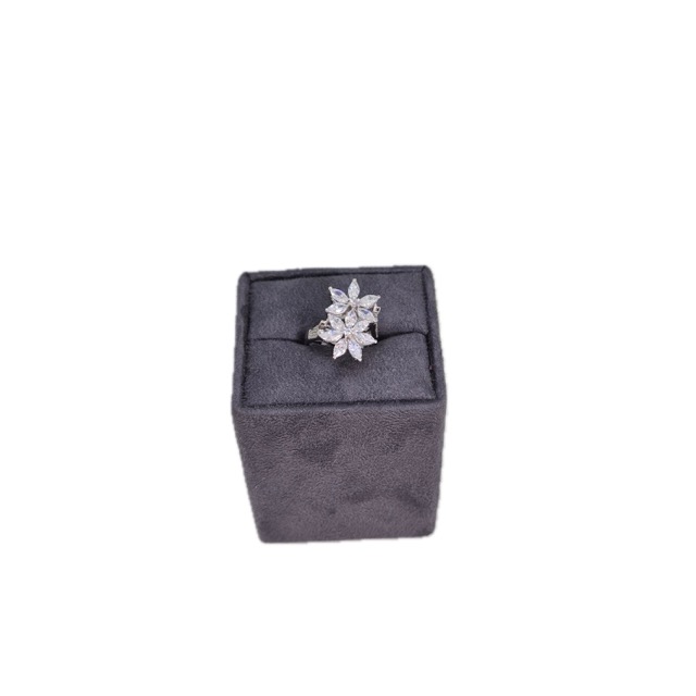 Suraj Bhan Jewellery Hub - Dual Flower Cluster Statement Ring