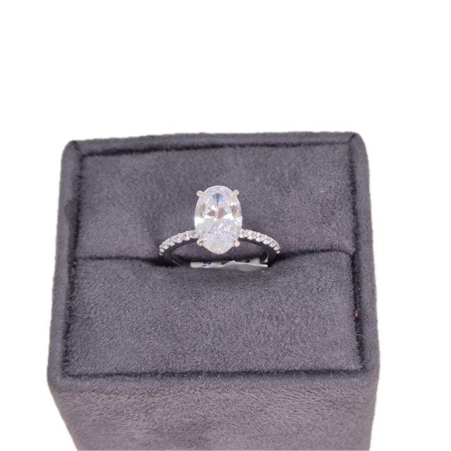 Suraj Bhan Jewellery Hub - Oval Solitaire Silver Ring