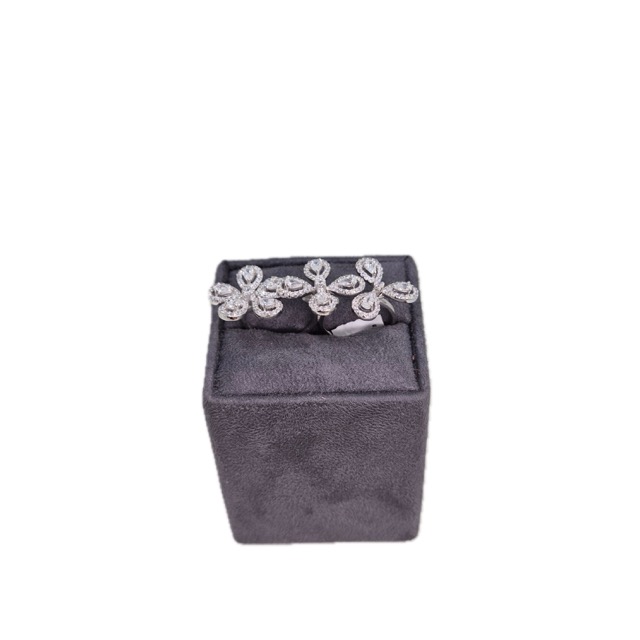 Suraj Bhan Jewellery Hub - Silver Triple Flower Statement Ring