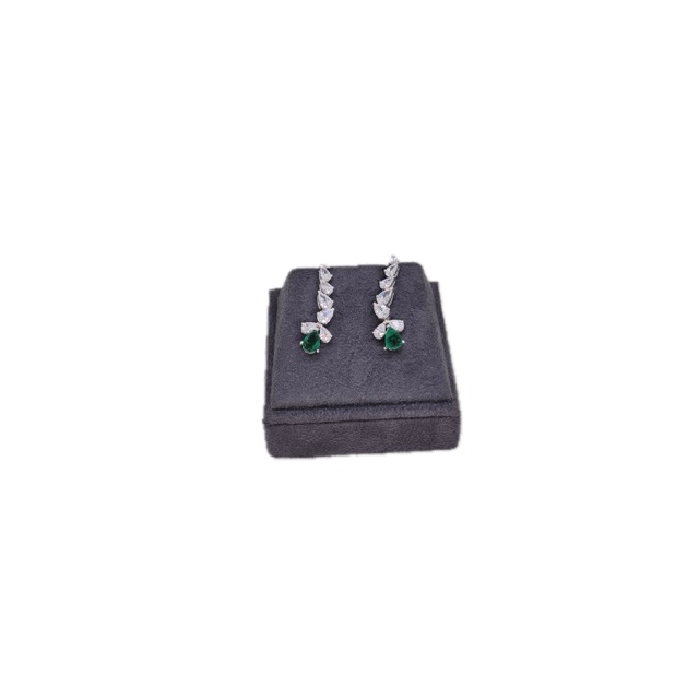 Suraj Bhan Jewellery Hub - Emerald Drop Ear Climbers